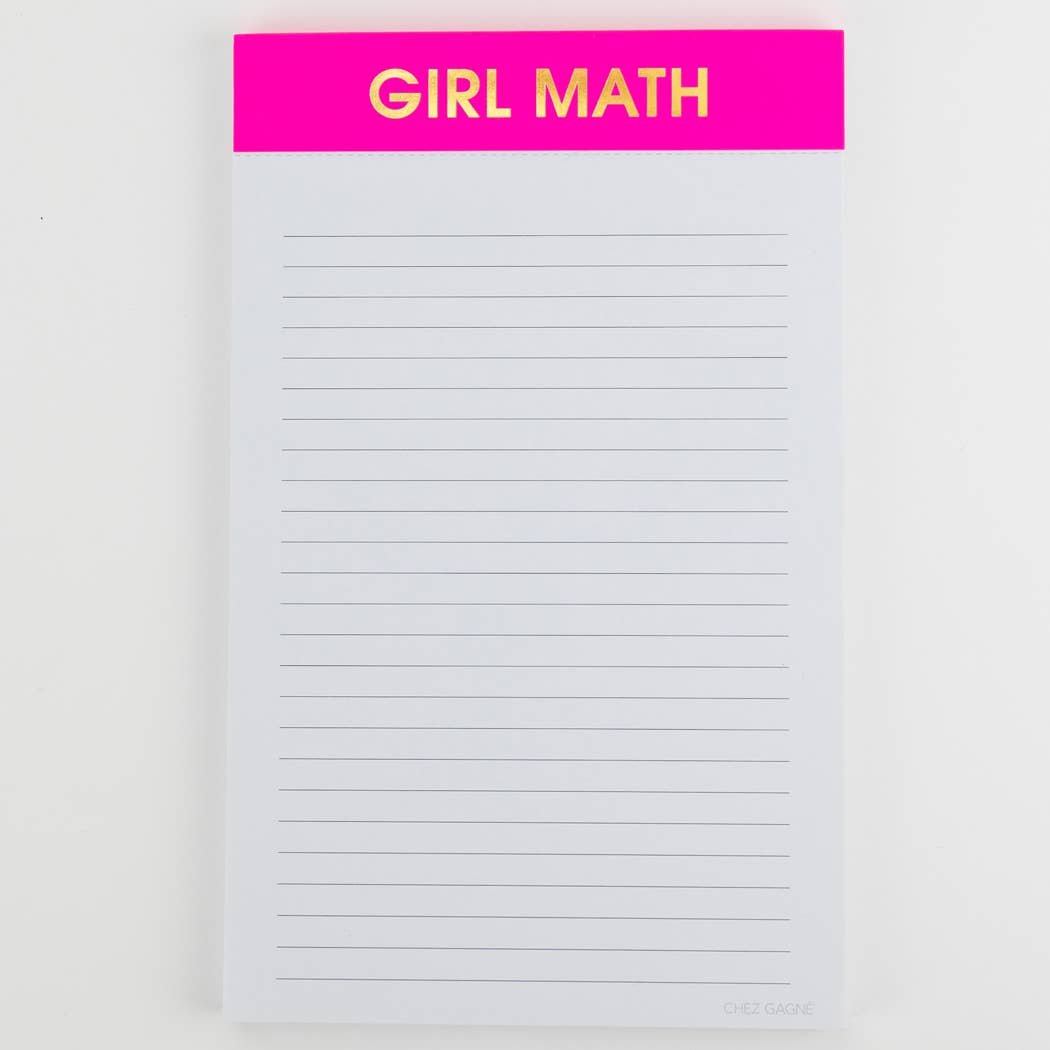 Girl Math Lined Notepad