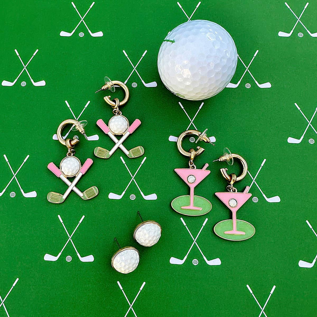 Flynn Golf Ball Stud Earrings