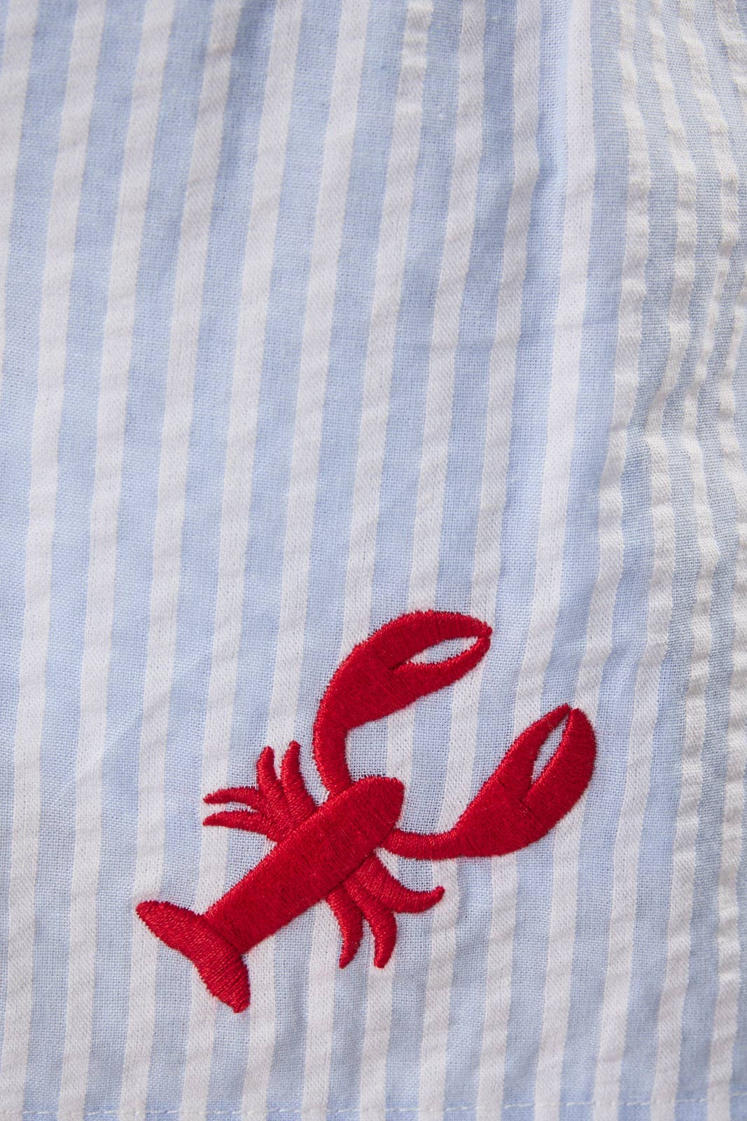 Stripe Shirt with Lobster Embroidery