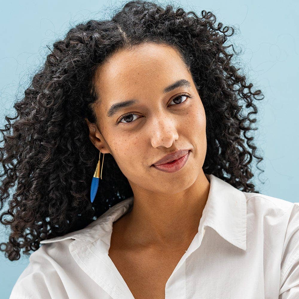 Elizabeth Ceramic Spike Earring Blue