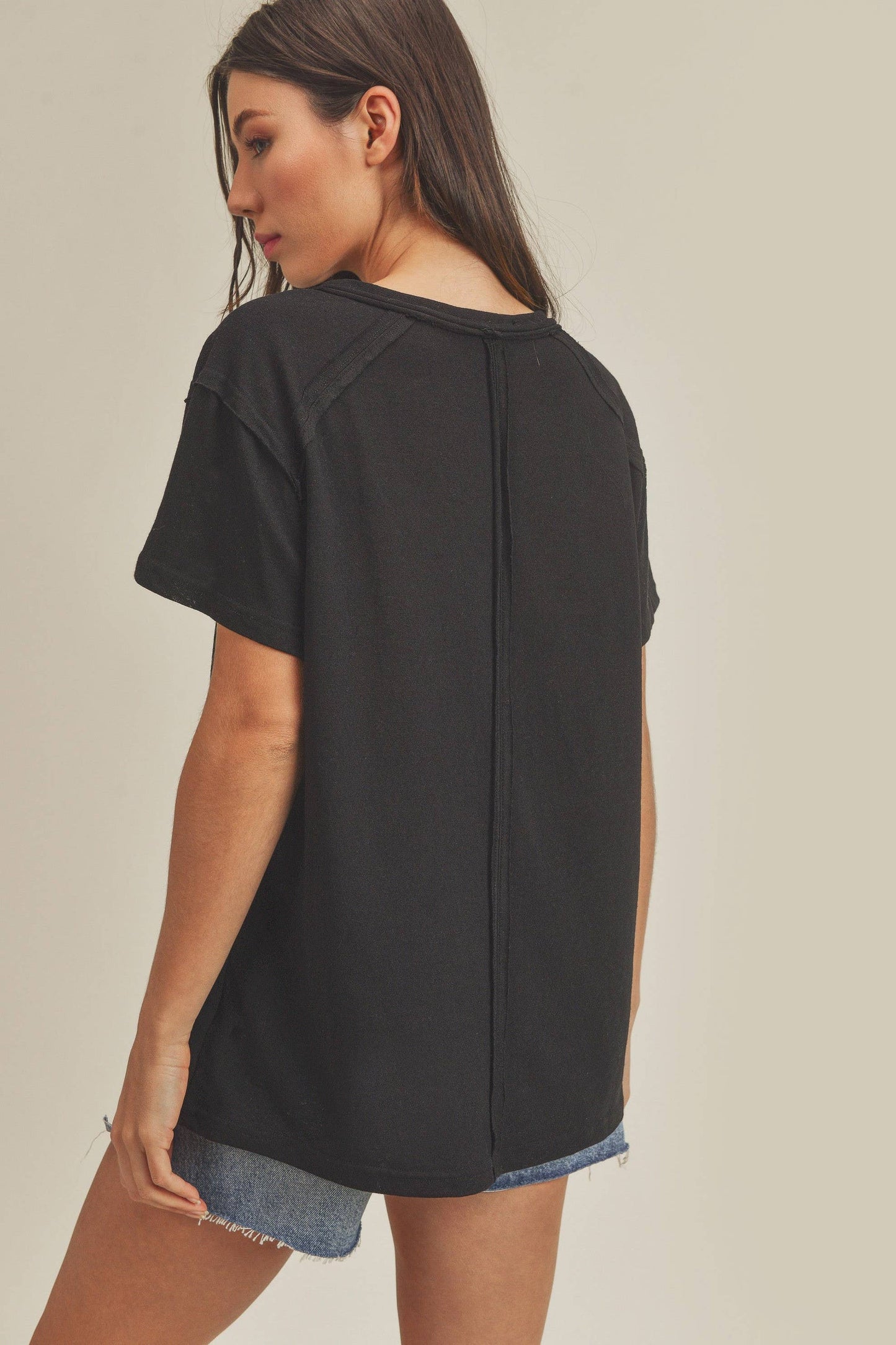 Junie T-Shirt Top - Noir