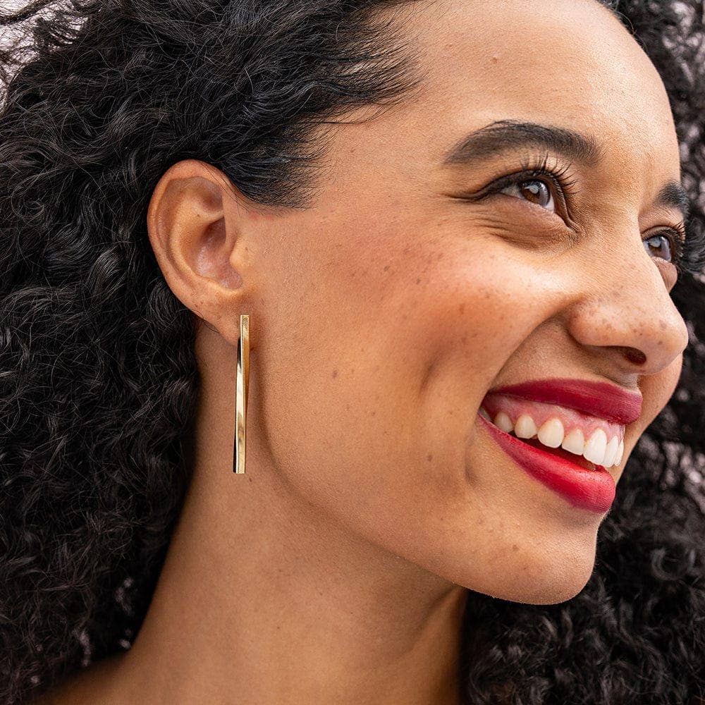 Millie Twisted Bar Drop Earrings