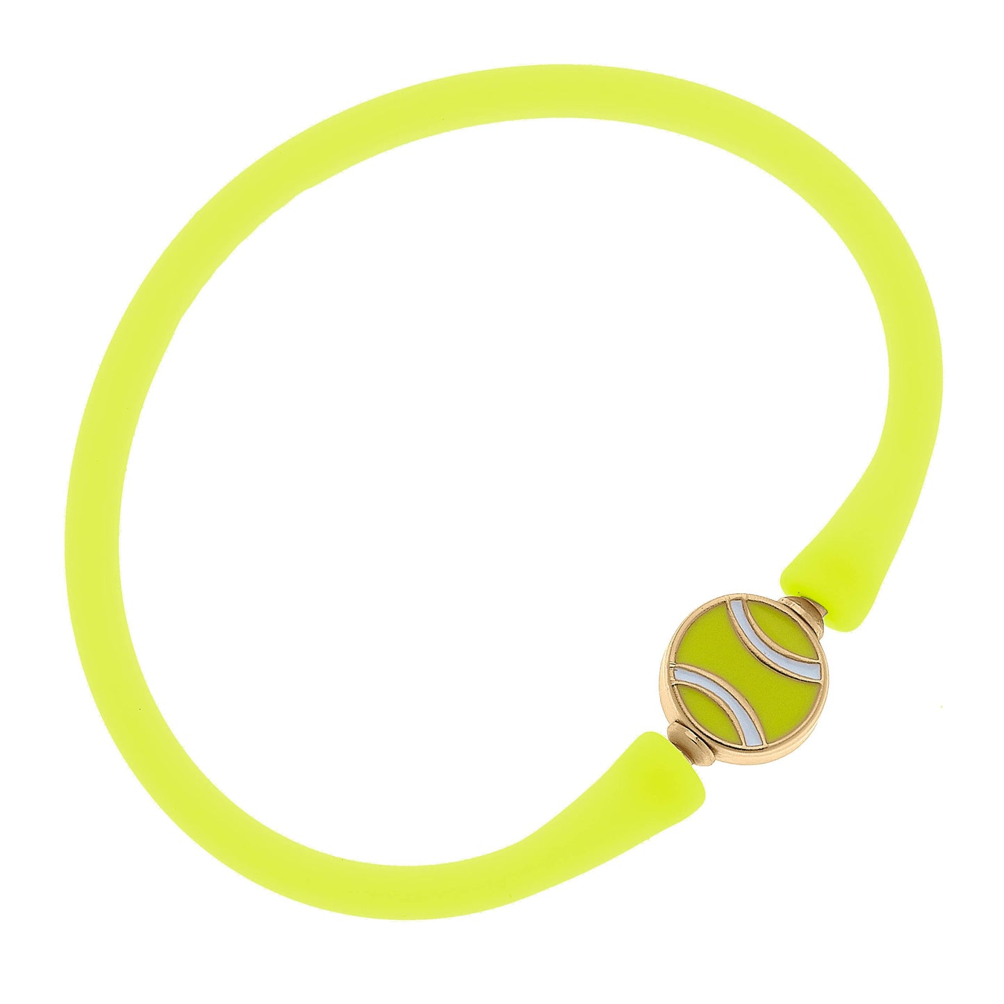 Enamel Tennis Ball Silicone Bracelet: Navy