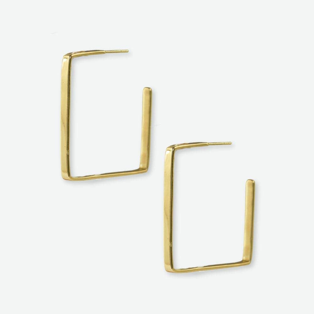 Leah Square Thin Hoop Earrings
