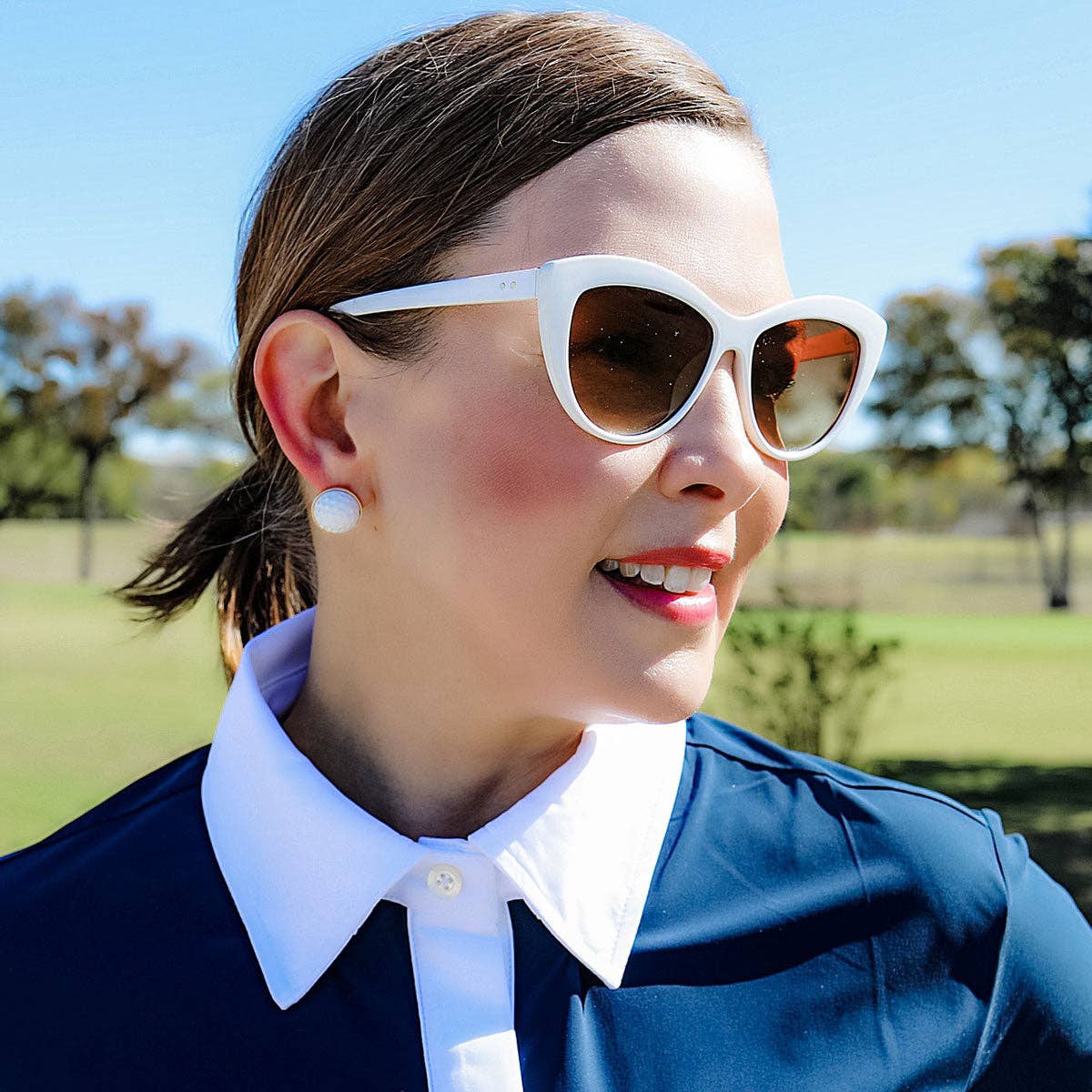 Flynn Golf Ball Stud Earrings