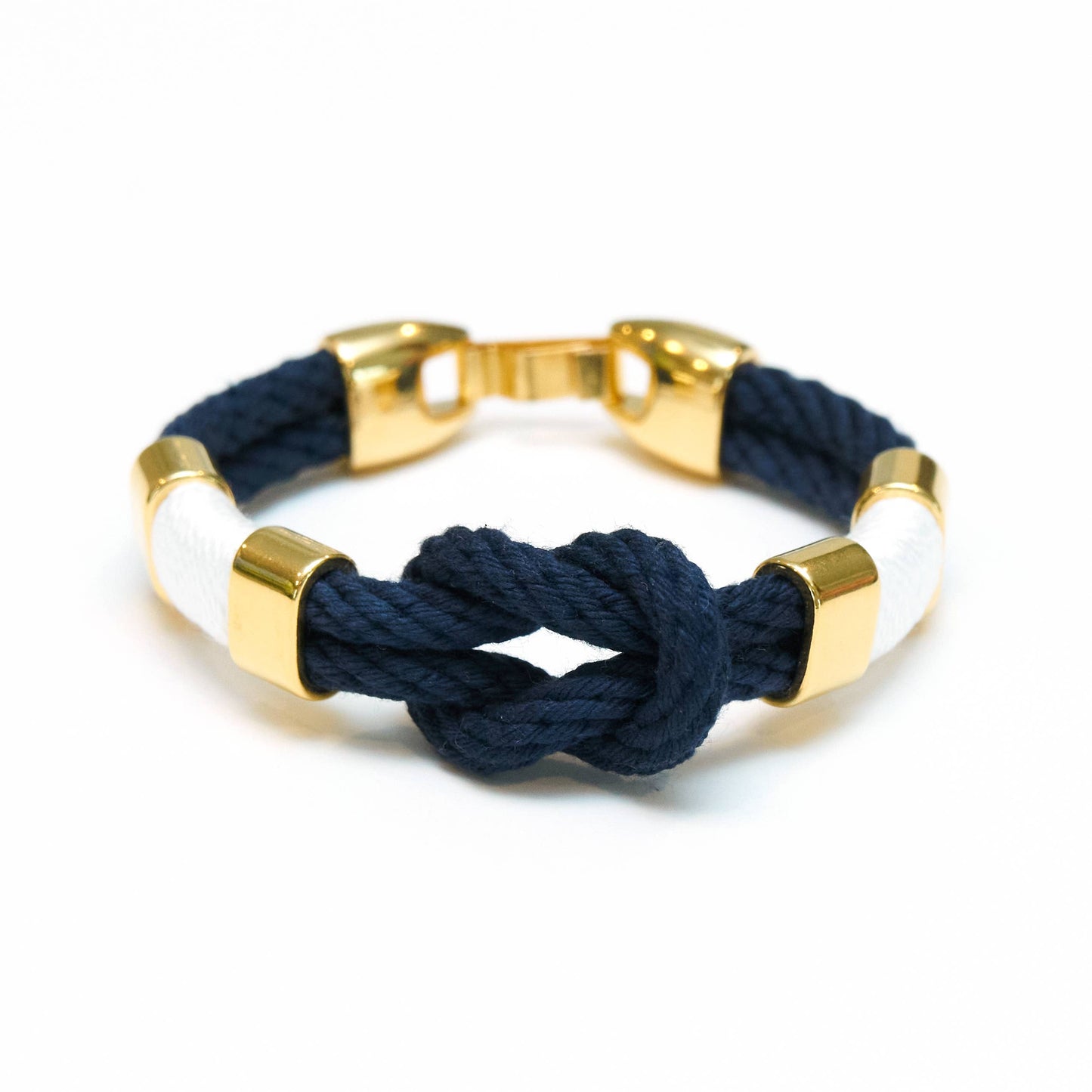 Starboard - Navy/White/Gold - Nautical Rope Bracelet