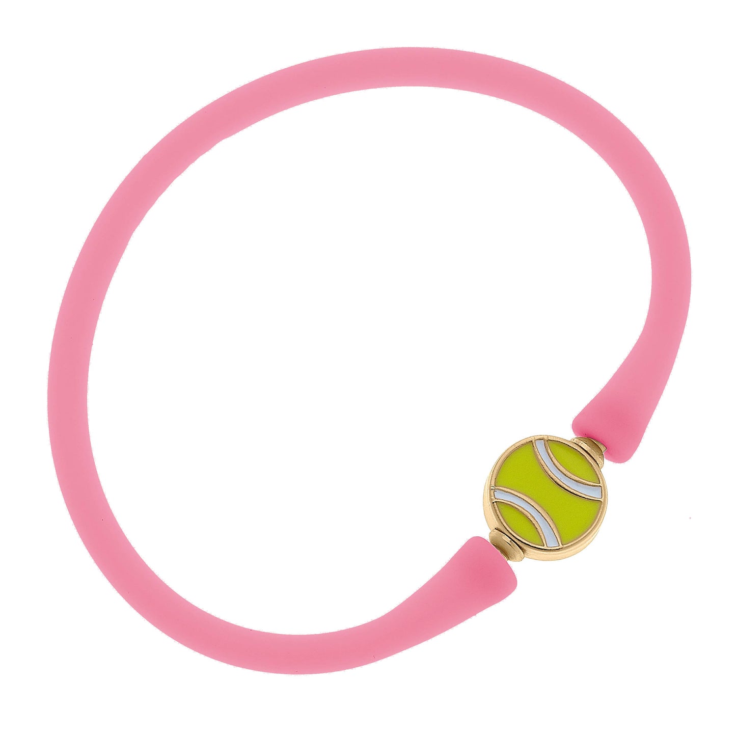Enamel Tennis Ball Silicone Bracelet: Navy