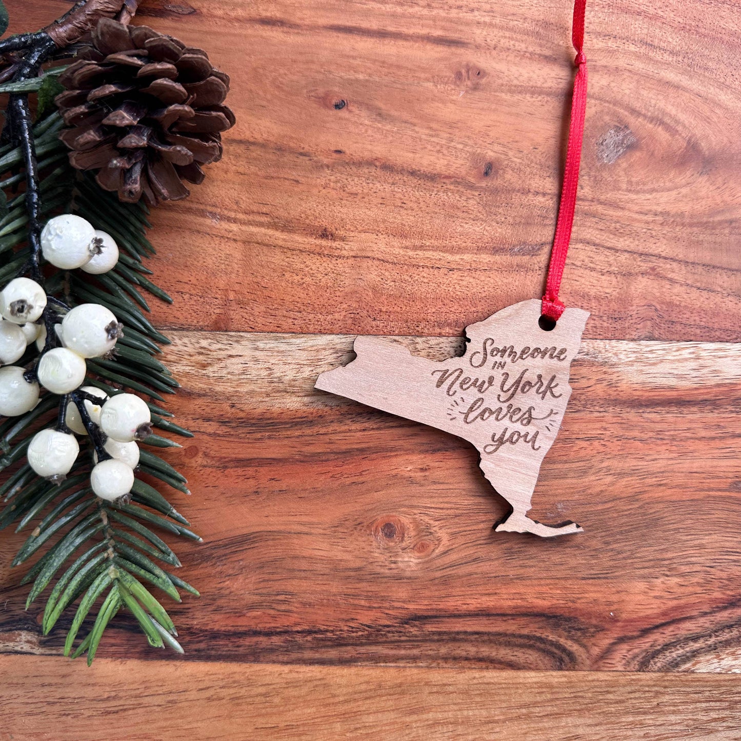 Someone in NY Loves You Wooden Ornament