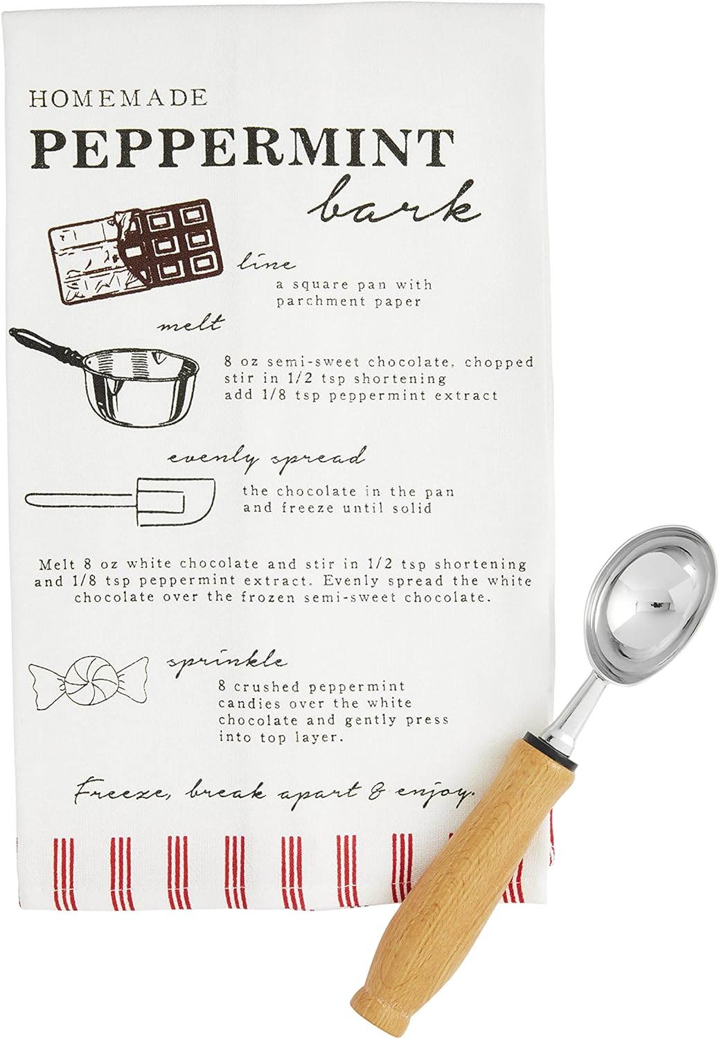 Peppermint Bark Recipe Towel Set