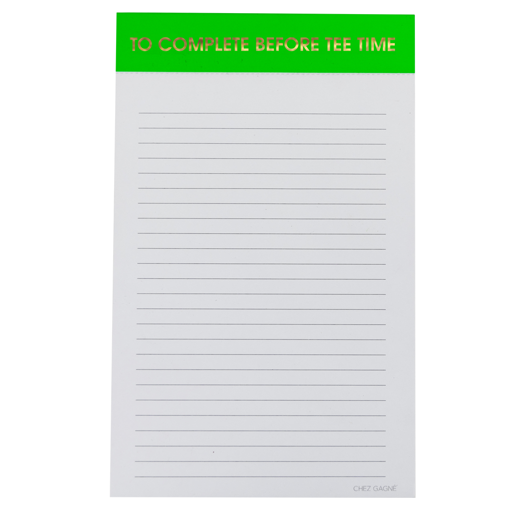 To Complete Before Tee Time Lined Notepad