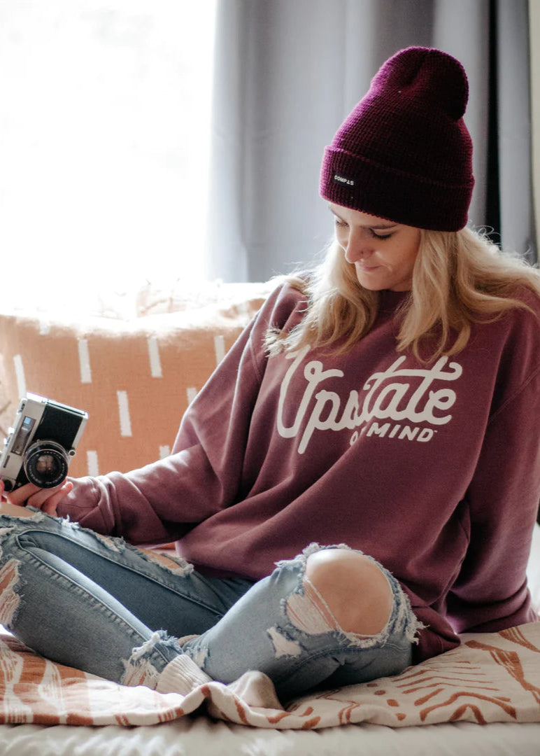 Upstate of Mind Crewneck Raspberry Wash