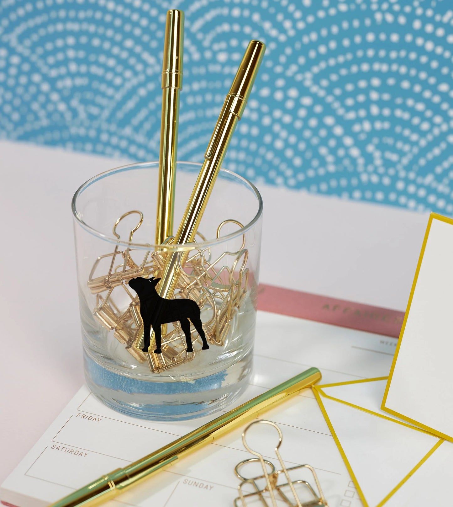 Boston Terrier Candle&Glass