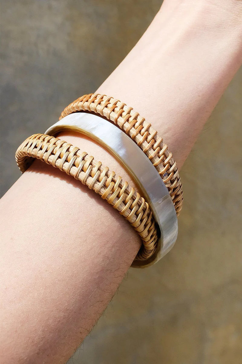 Woven Rattan Bangles