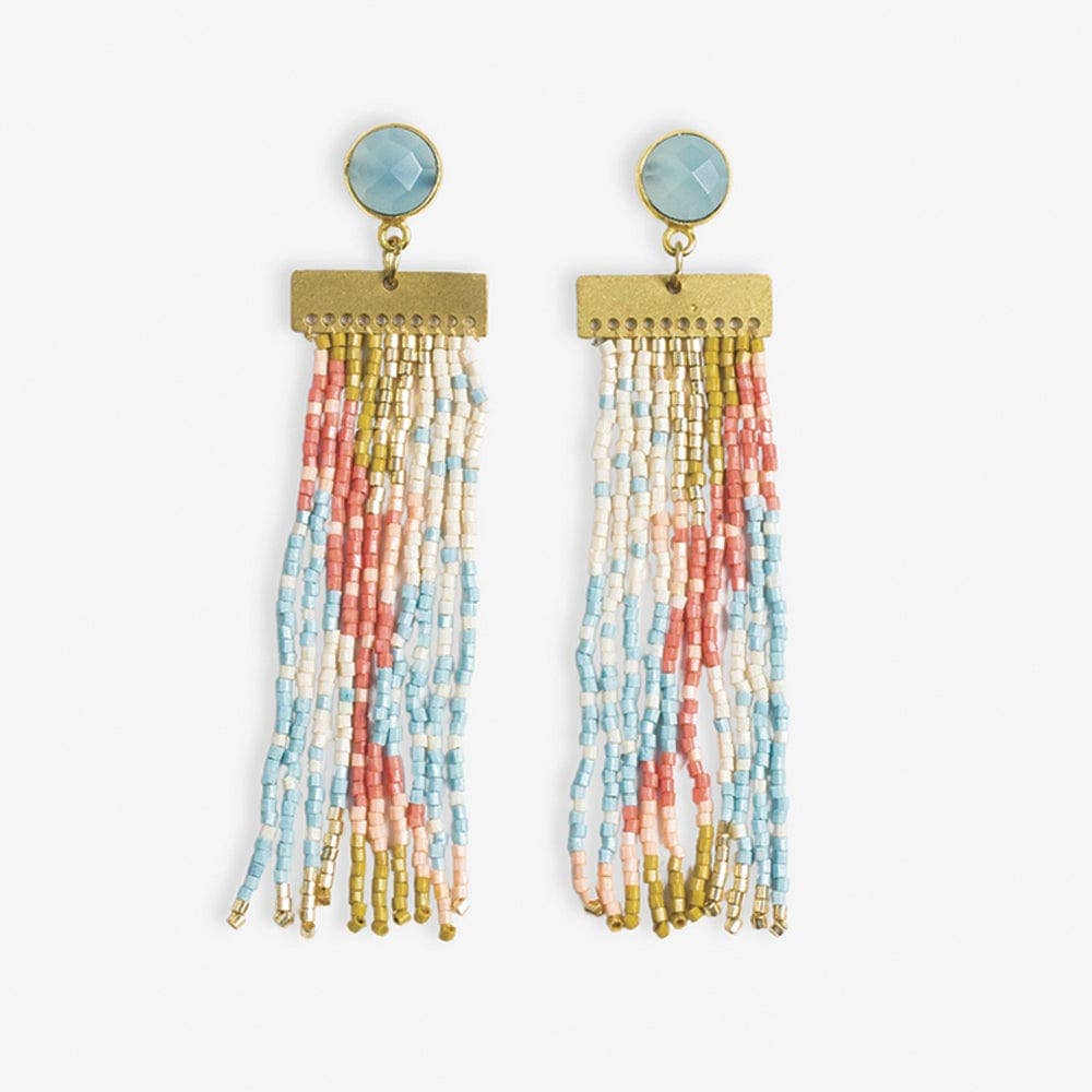 Lilah Semi-Precious Stone Fringe Earrings