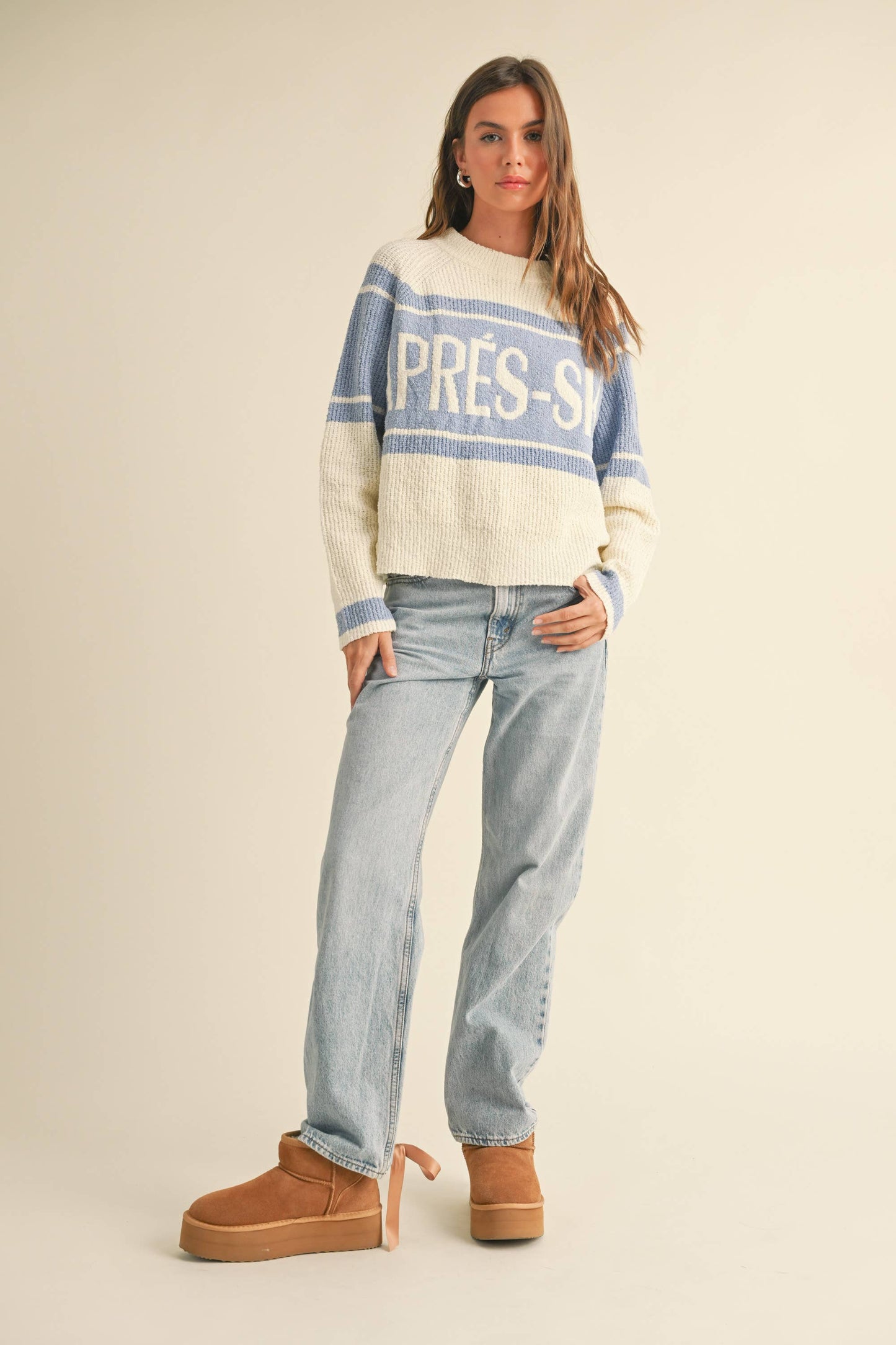 Apres Ski Sweater - Cream / Blue