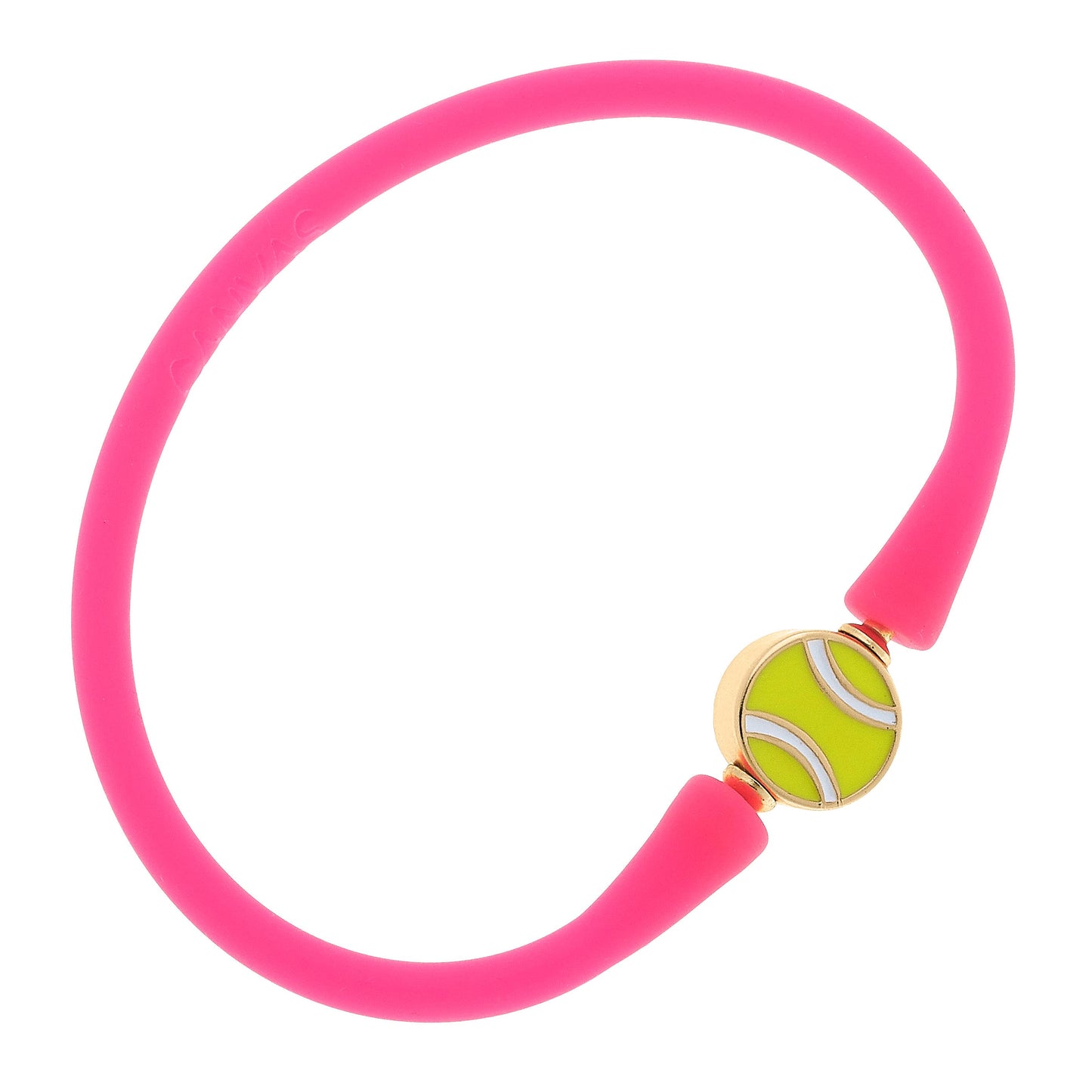 Enamel Tennis Ball Silicone Bracelet: Navy