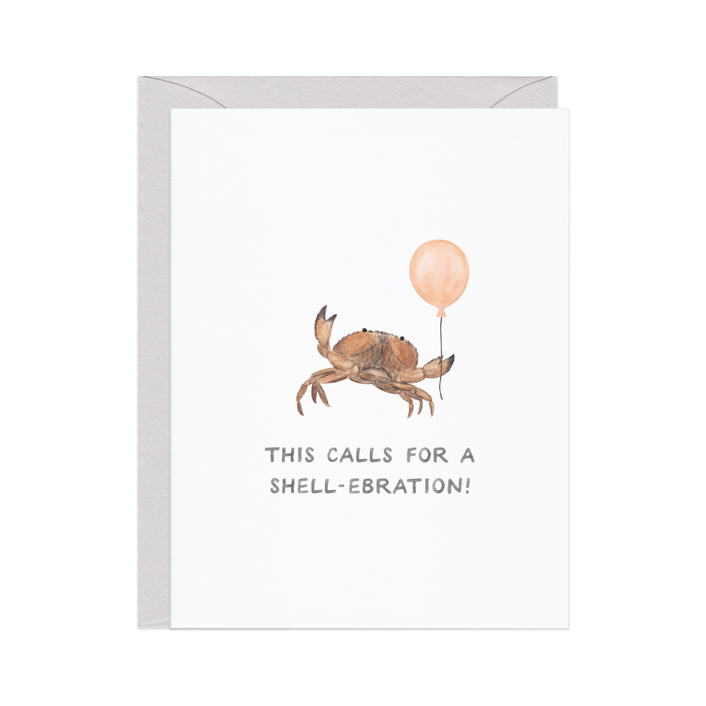 Shell-ebration Crab — Coastal Pun Congrats Card