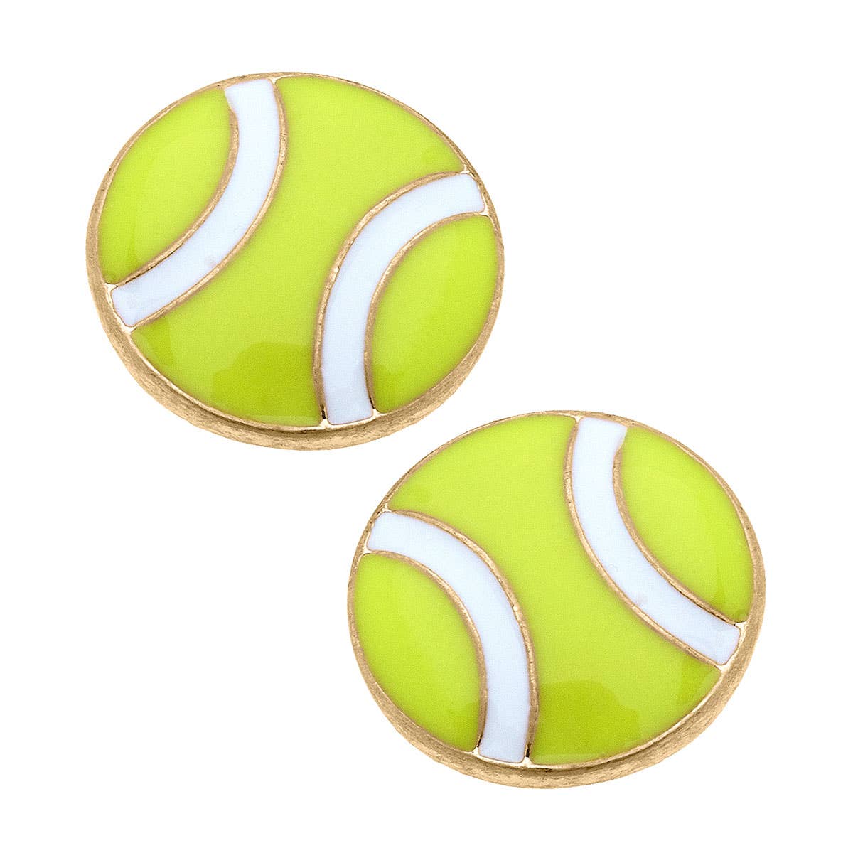 Maria Tennis Ball Enamel Stud Earrings