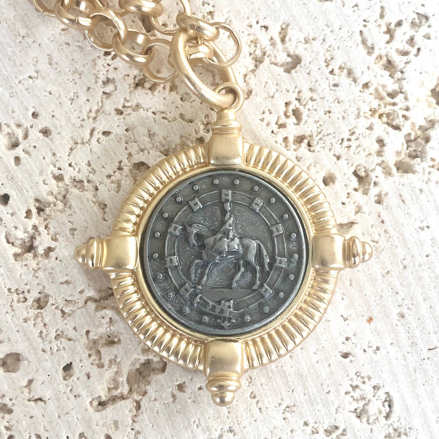 Equestrian Horse Coin Necklace