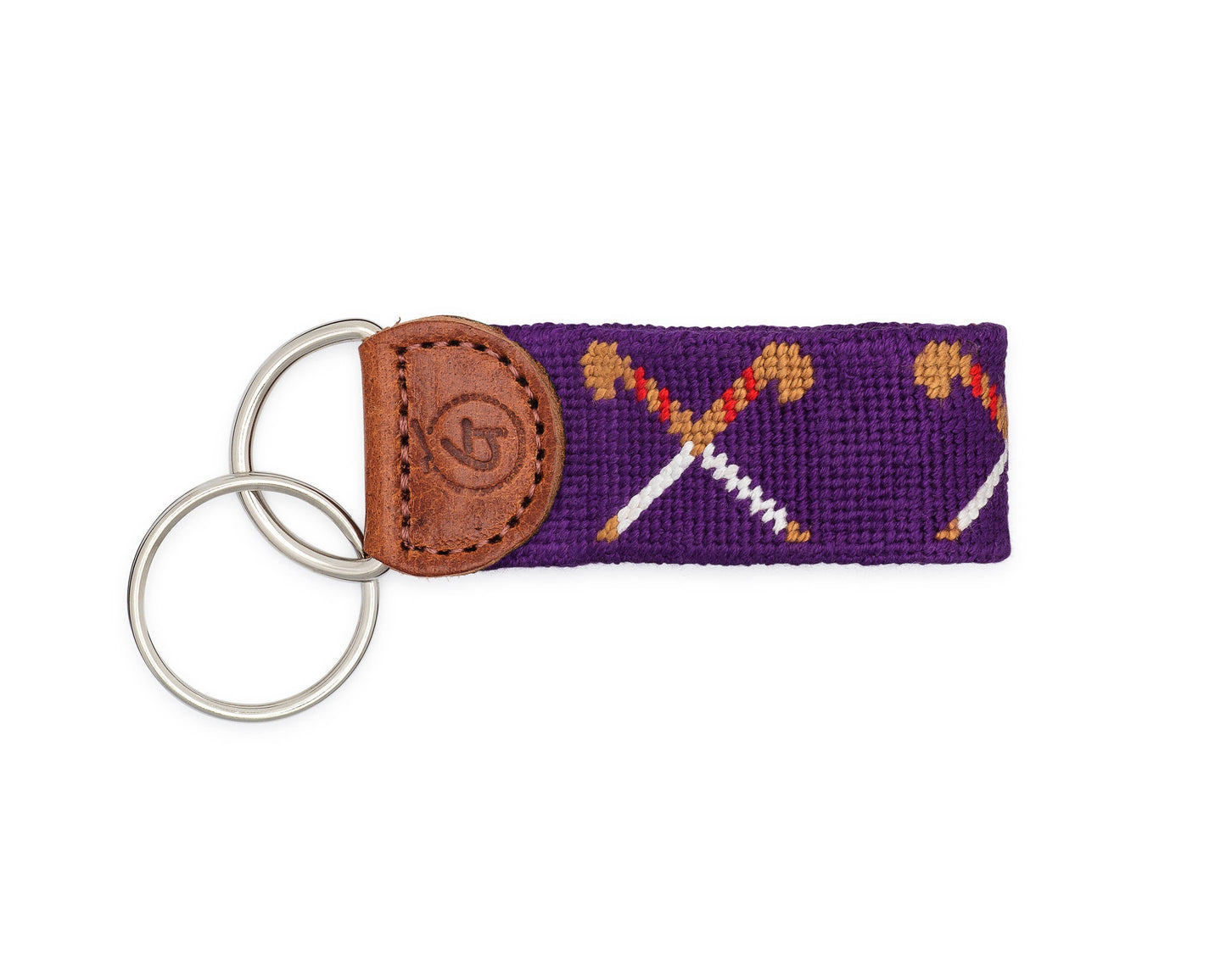 Field Hockey Needlepoint Keychain