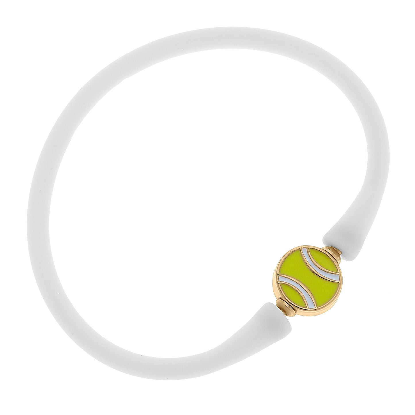 Enamel Tennis Ball Silicone Bracelet: Navy