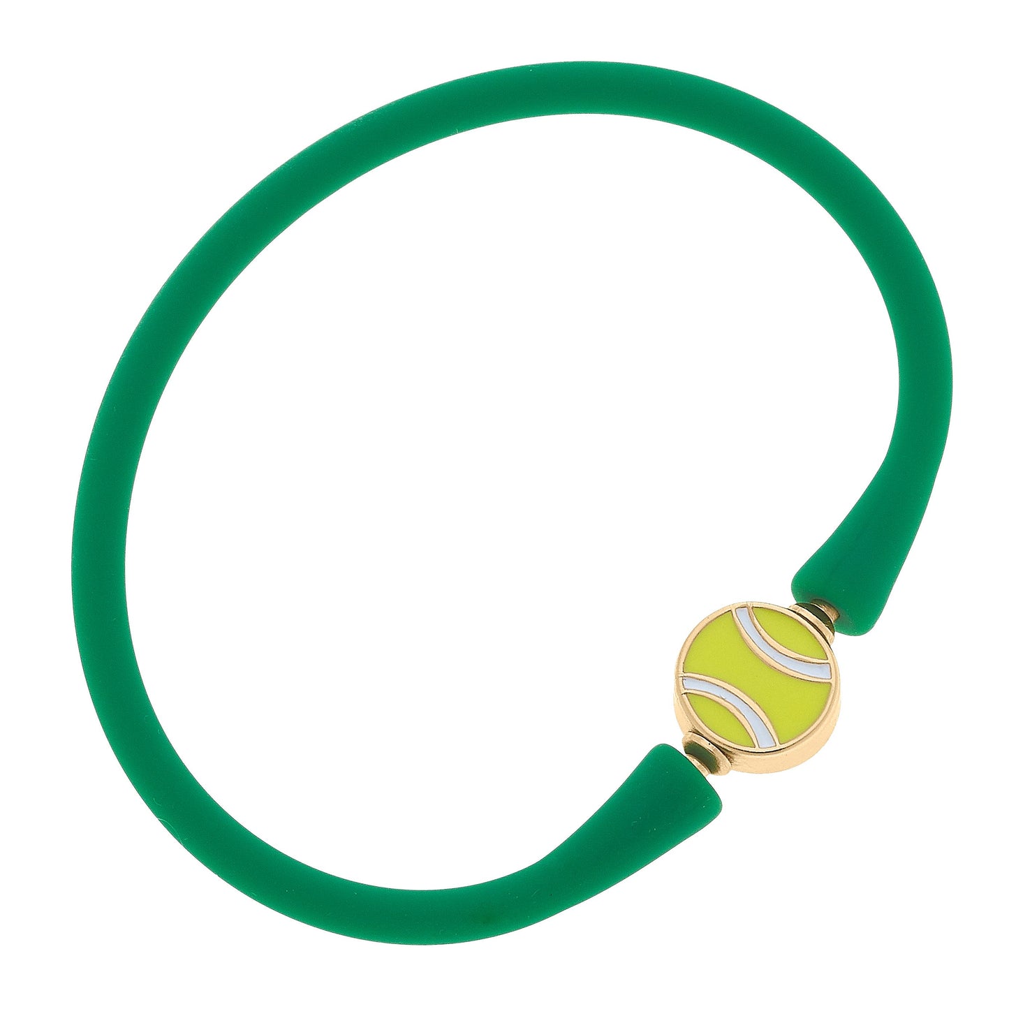 Enamel Tennis Ball Silicone Bracelet: Navy