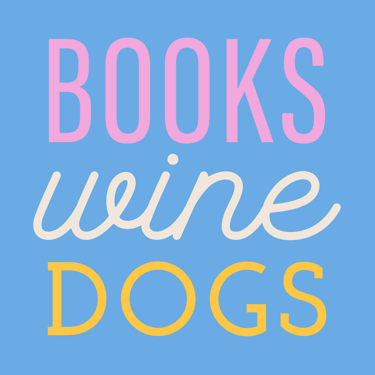 Funny Cocktail Napkins | Books Wine Dogs