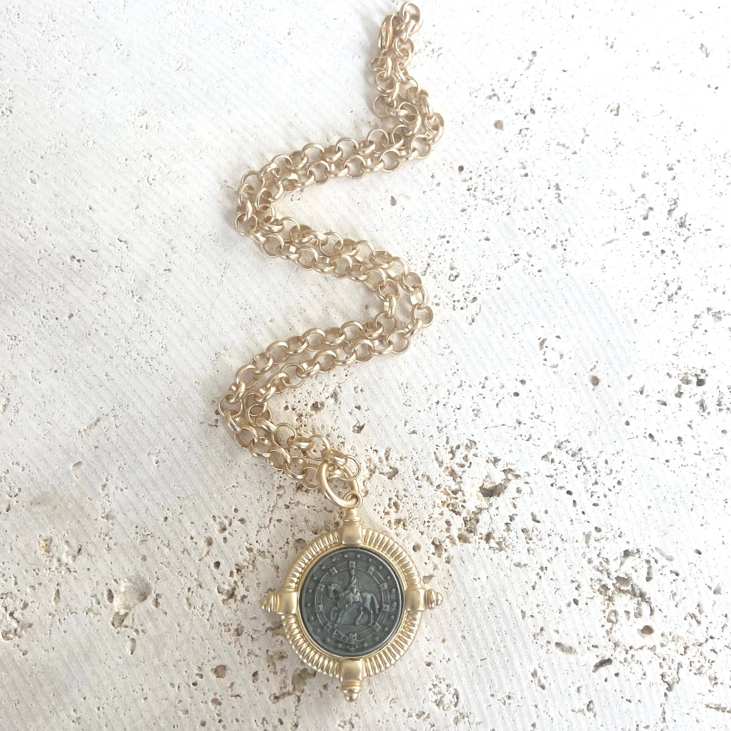 Equestrian Horse Coin Necklace