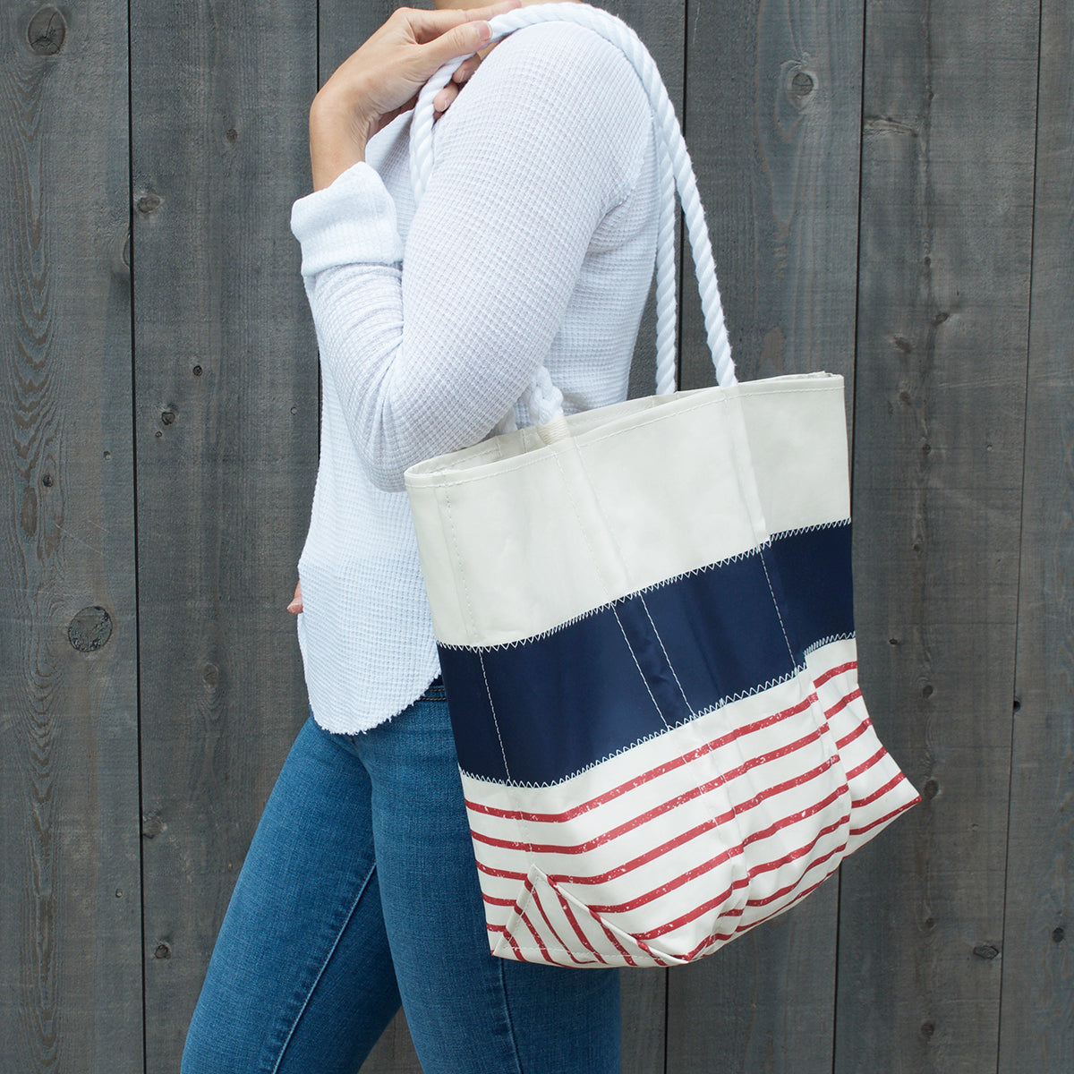 Sea Bags - Red Mariner Stripe Tote