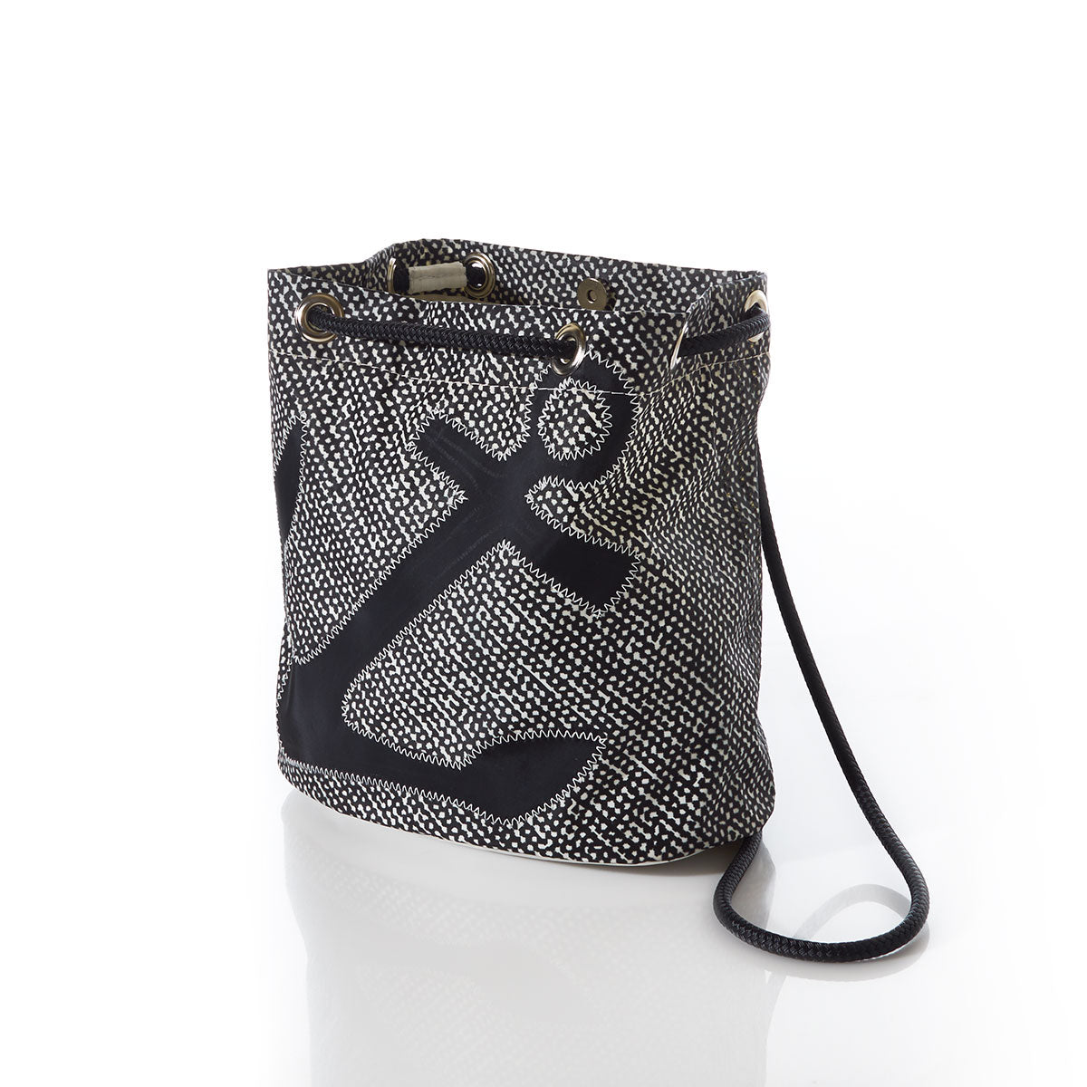 Sea Bags - Black Anchor on Barnacle Print Bucket Bag