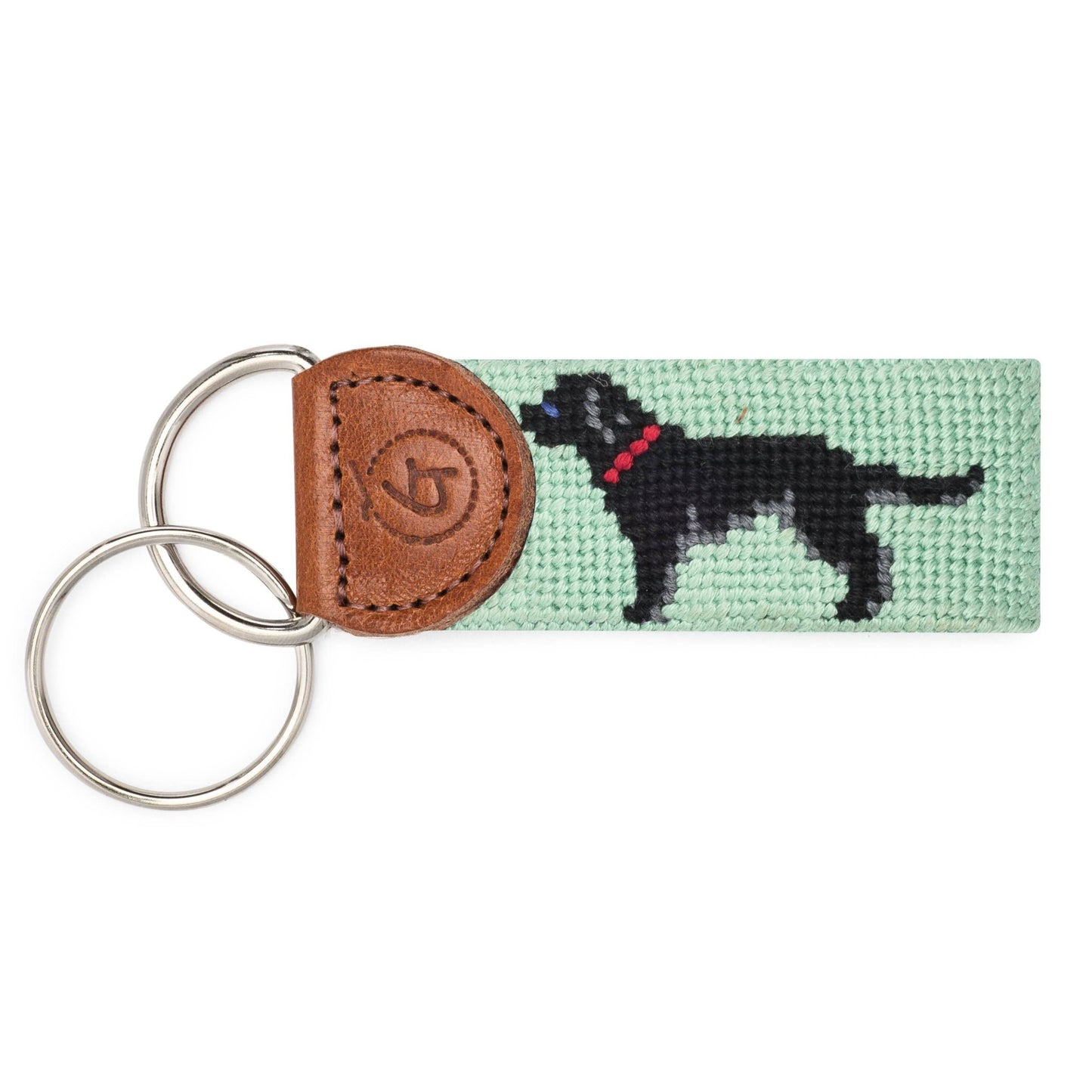 Black Lab Needlepoint Keychain