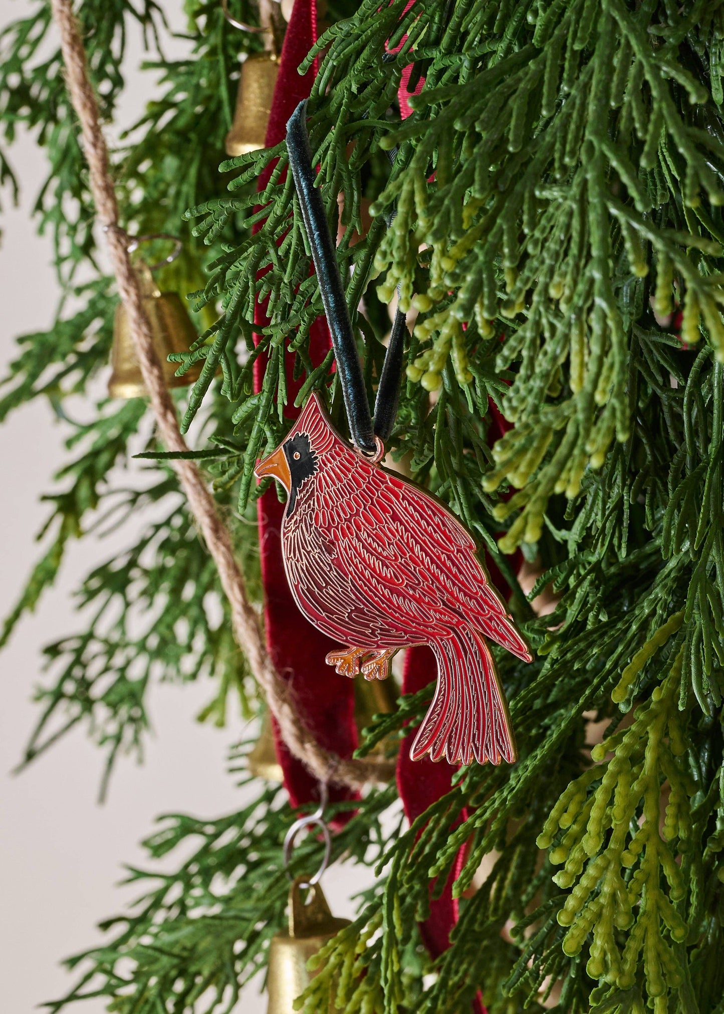 Cardinal Enamel Christmas Tree Ornament