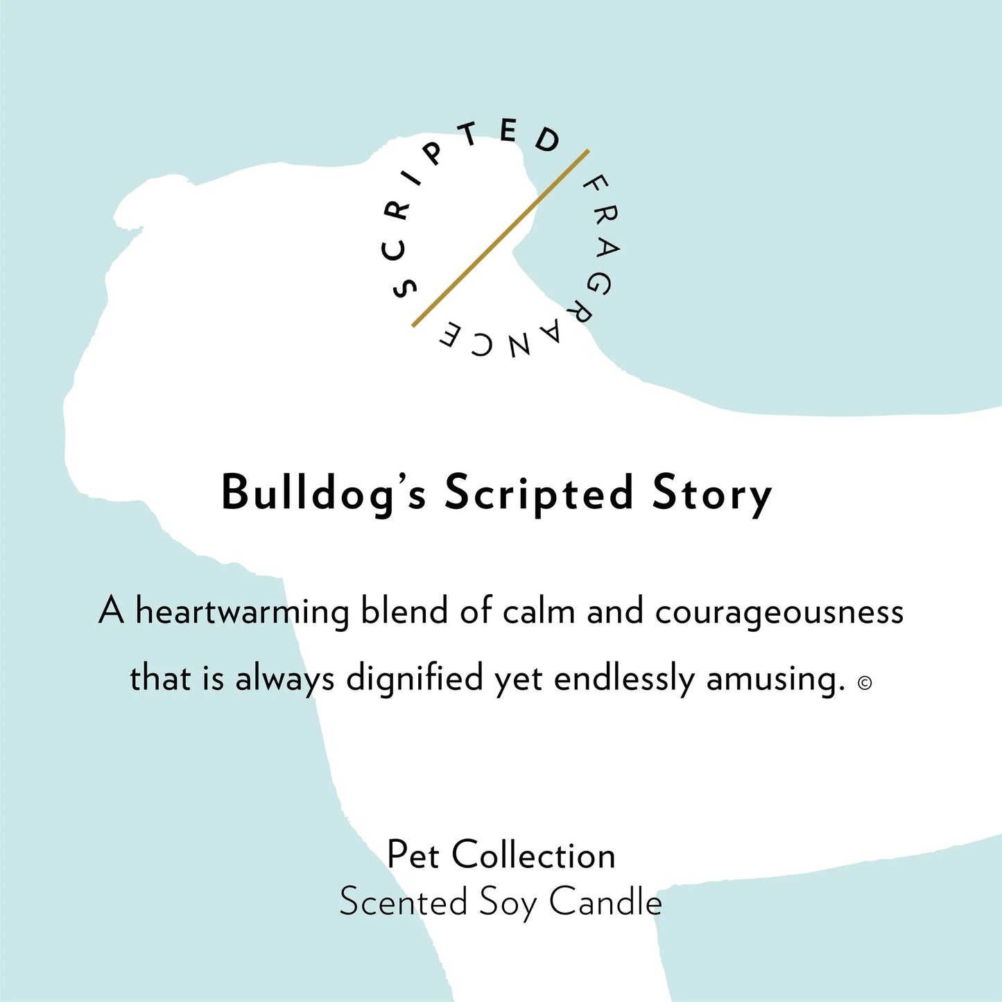 Bulldog Dog Candle&Glass