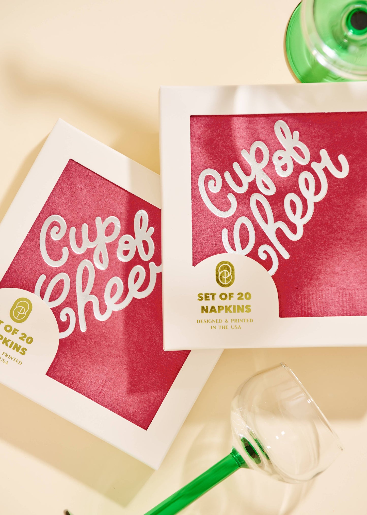 Cup of Cheer Burgundy Cocktail Napkins