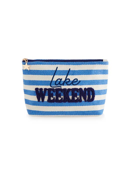 "Lake Weekend" Striped Pouch