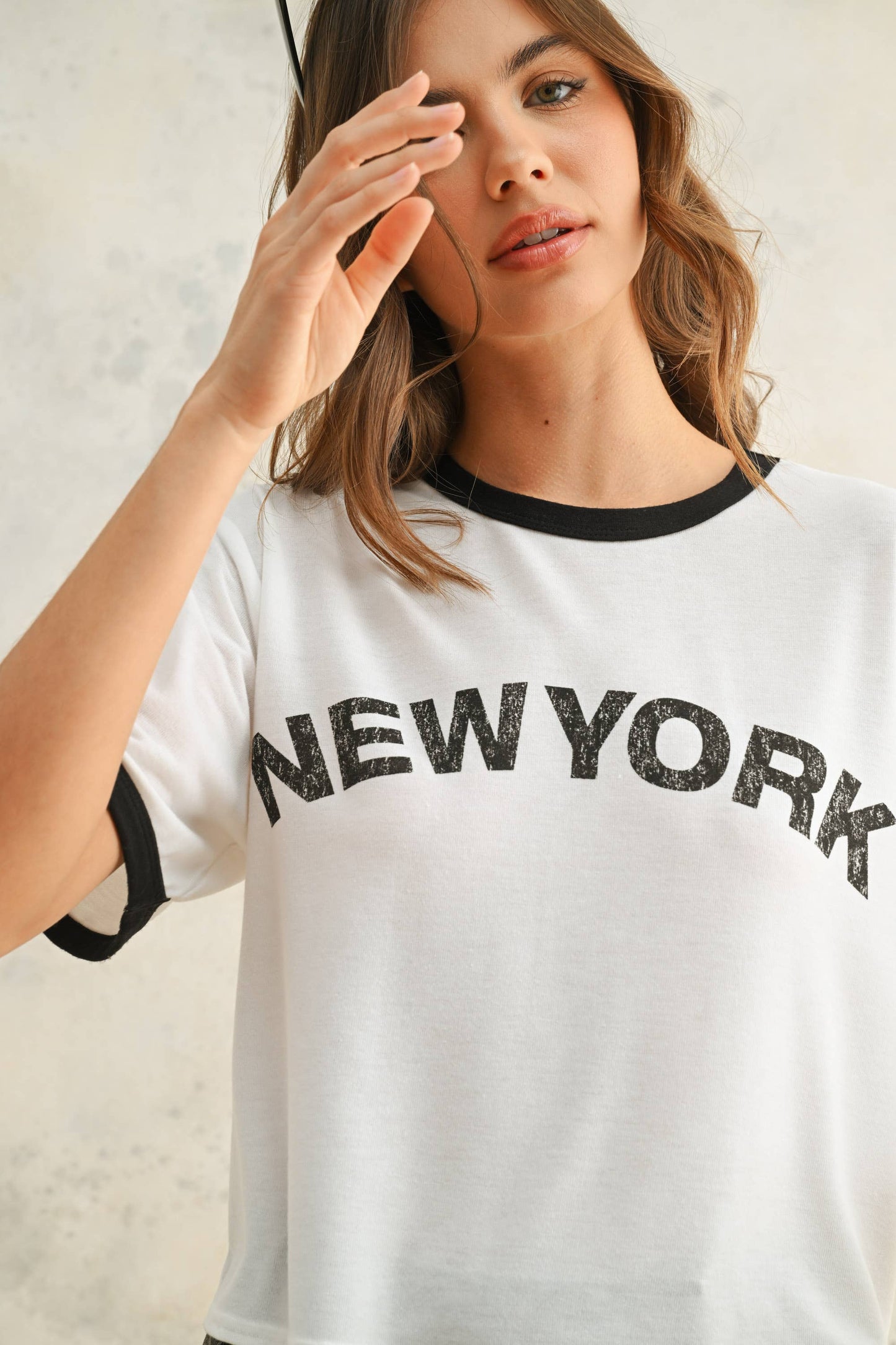 New York Faded Letter Front Tee