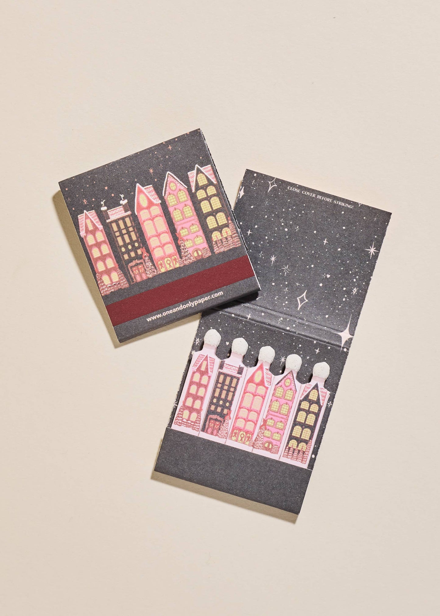 Wintry Village Printed Matchbook