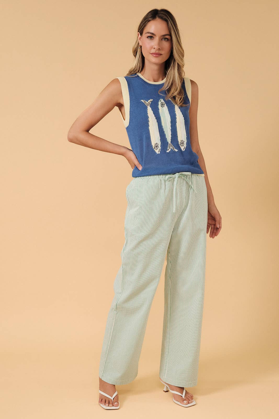 Fish Graphic Sweater Vest