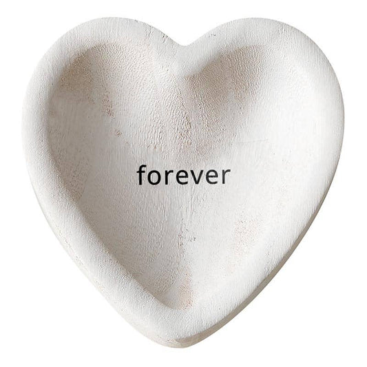 Wooden Heart Trinket Tray - Forever