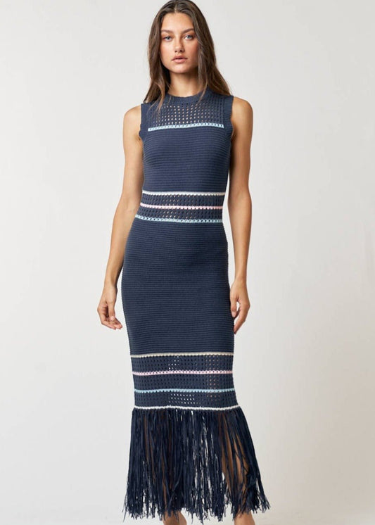 Kelsey Knit Fringe Dress