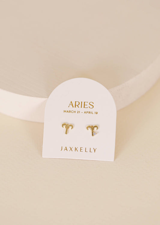 Zodiac Gold Earrings - Aries