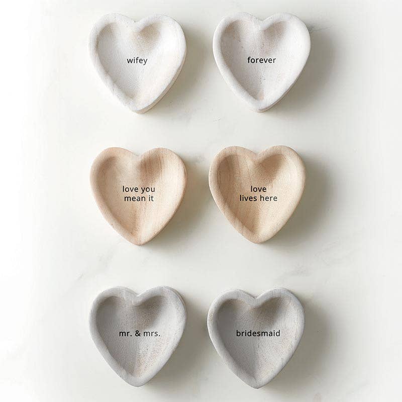 Wooden Heart Trinket Tray - Forever