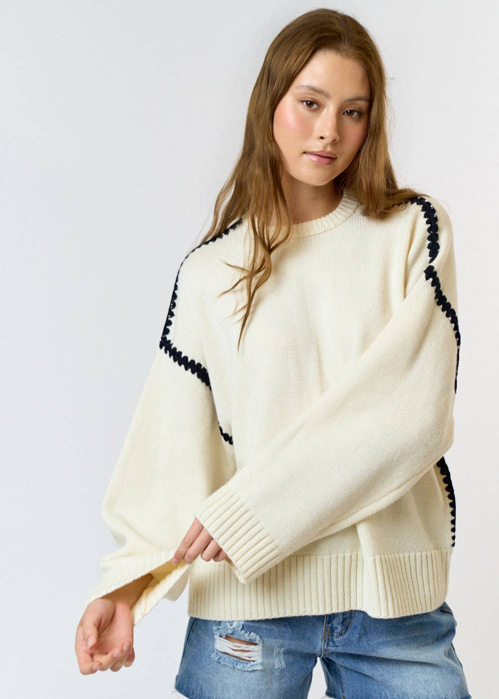 Contrast Stitch Sweater