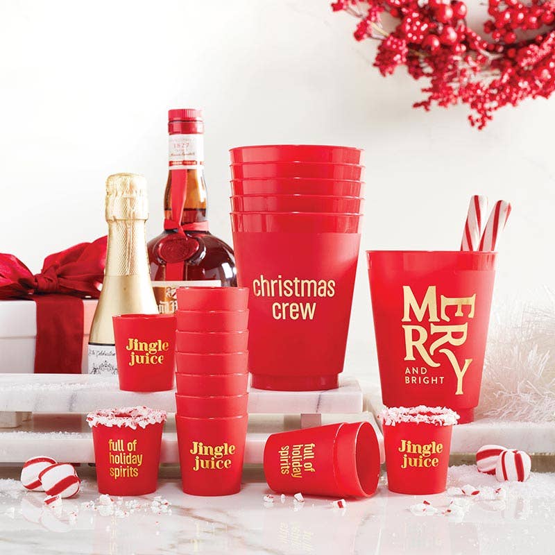 Gold Foil Frost Cups - Christmas Crew - Set of 6