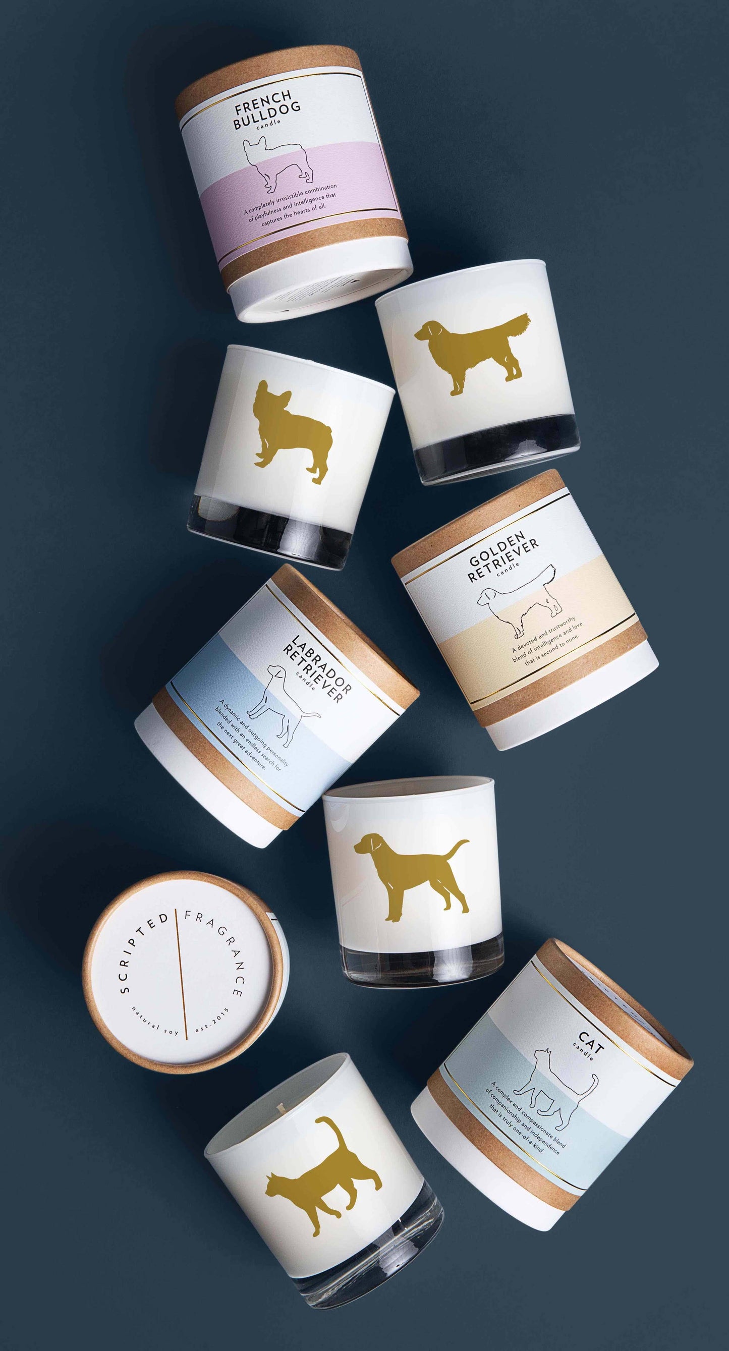 Rescue Dog Breed Soy Candle: Reusable Rocks Glass