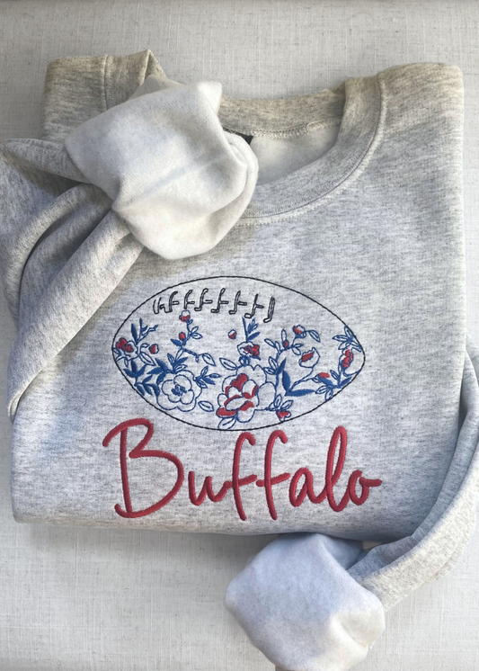 Embroidered Floral Buffalo Sweatshirt