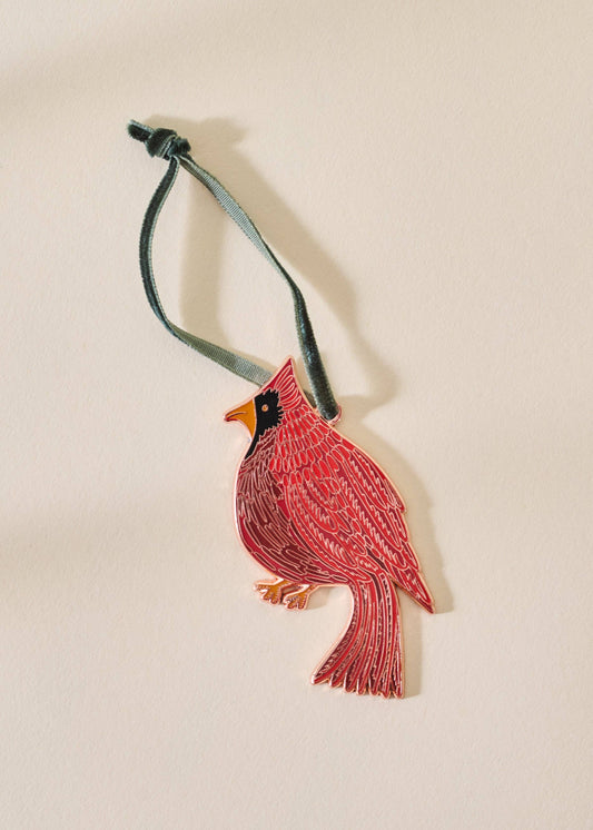 Cardinal Enamel Christmas Tree Ornament