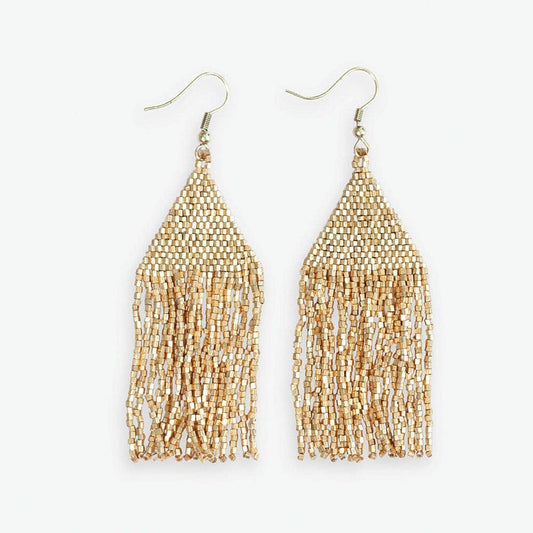 Lexie Solid Beaded Fringe Earrings
