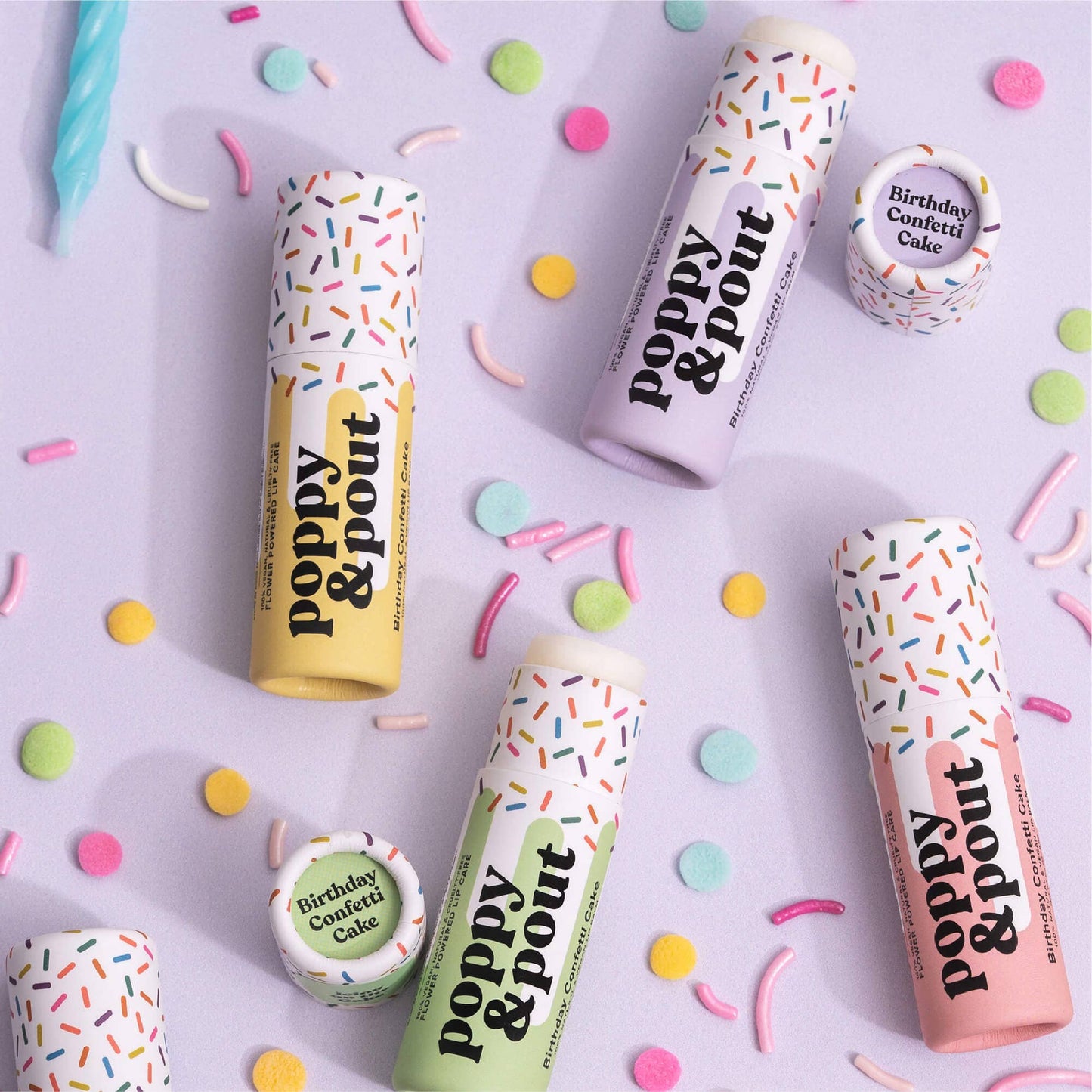 Birthday Cake Lip Balm - Purple Confetti