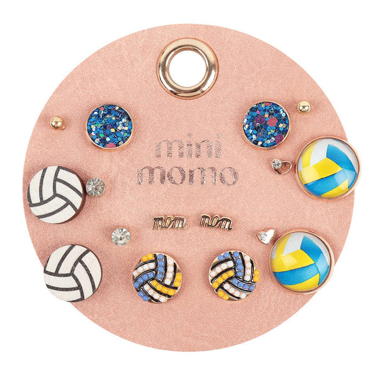 Volleyball Stud Earrings - Assorted Set